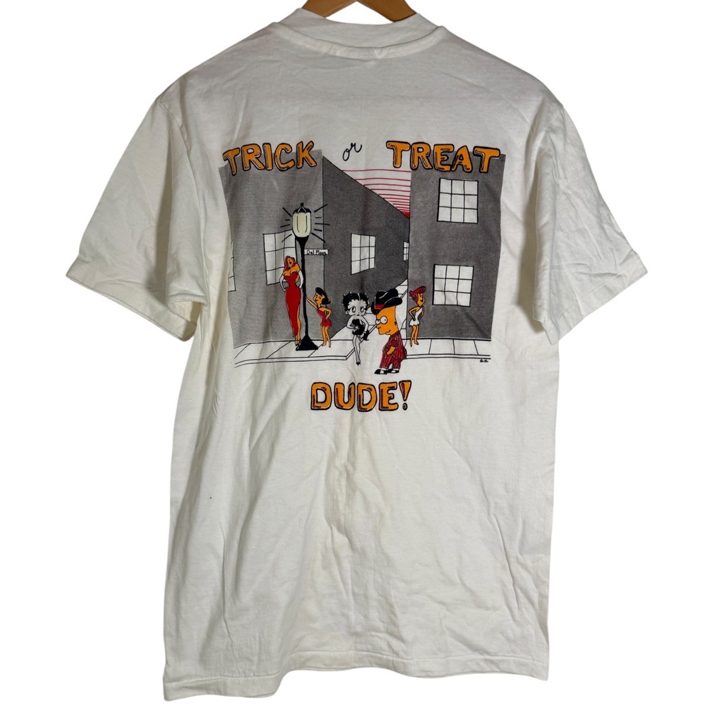 Vintage Hanes UCSB Isla Vista Halloween Bart Simpson Boot T-shirt White Large